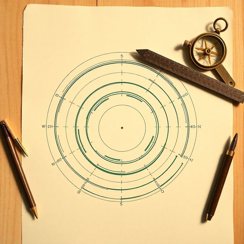 Hand-drawn concentric ring diagram on cream cartridge paper